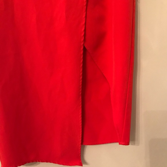ASOS Red Faux Wrap Skirt - Picture 3 of 6